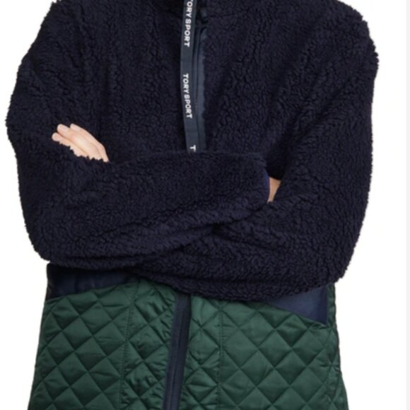 Tory Sport Sherpa Fleece Quilted Jacket - Picture 1 of 3